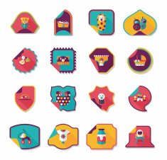 baby sticker banner design flat background set eps10 N15
