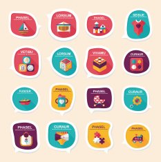 baby bubble speech banner design flat background set eps10 N15