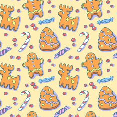 Christmas gingerbread cookies and candy
