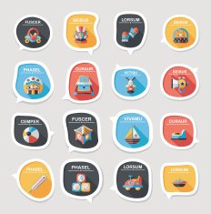baby bubble speech banner design flat background set eps10 N32