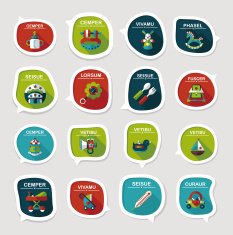 baby bubble speech banner design flat background set eps10 N39