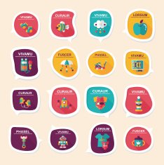 baby bubble speech banner design flat background set eps10 N65