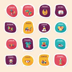 baby bubble speech banner design flat background set eps10 N70