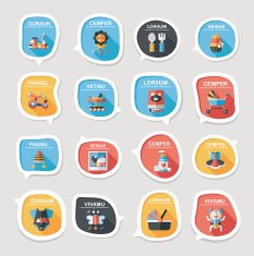 baby bubble speech banner design flat background set eps10 N75