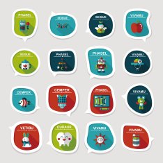 baby bubble speech banner design flat background set eps10 N94