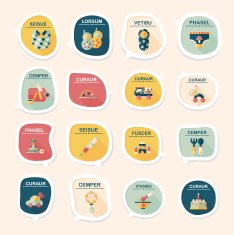 baby bubble speech banner design flat background set eps10 N98