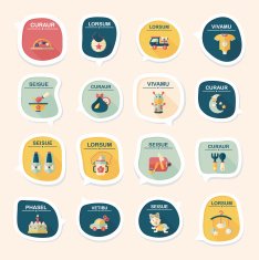baby bubble speech banner design flat background set eps10 N103