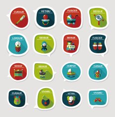 baby bubble speech banner design flat background set eps10 N138