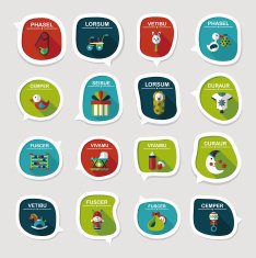 baby bubble speech banner design flat background set eps10 N139