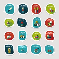 baby bubble speech banner design flat background set eps10 N143