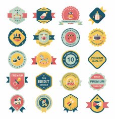 Baby badge banner design flat background set eps10 N5