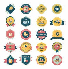 Baby badge banner design flat background set eps10 N6