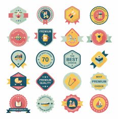 Baby badge banner design flat background set eps10 N11