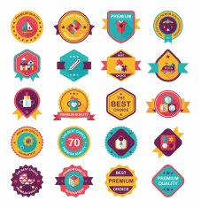 Baby badge banner design flat background set eps10 N15