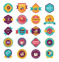 Baby badge banner design flat background set eps10 N19