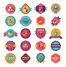 Baby badge banner design flat background set eps10 N20