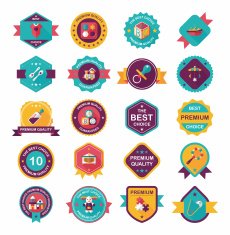 Baby badge banner design flat background set eps10 N23