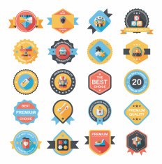 Baby badge banner design flat background set eps10 N24