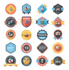 Baby badge banner design flat background set eps10 N26