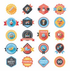 Baby badge banner design flat background set eps10 N33