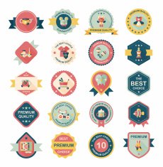 Baby badge banner design flat background set eps10 N45
