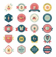 Baby badge banner design flat background set eps10 N52