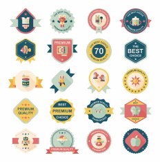 Baby badge banner design flat background set eps10 N55