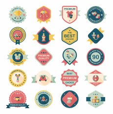 Baby badge banner design flat background set eps10 N56