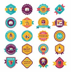 Baby badge banner design flat background set eps10 N66