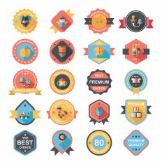 Baby badge banner design flat background set eps10 N71