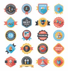 Baby badge banner design flat background set eps10 N77
