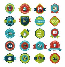 Baby badge banner design flat background set eps10 N81