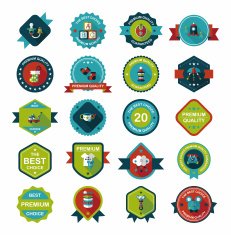 Baby badge banner design flat background set eps10 N83