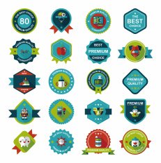 Baby badge banner design flat background set eps10 N90