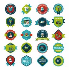 Baby badge banner design flat background set eps10 N91