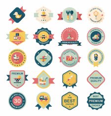 Baby badge banner design flat background set eps10 N101