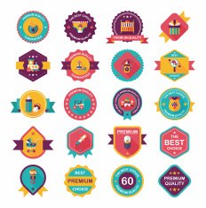 Baby badge banner design flat background set eps10 N111