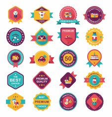 Baby badge banner design flat background set eps10 N113