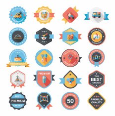 Baby badge banner design flat background set eps10 N119