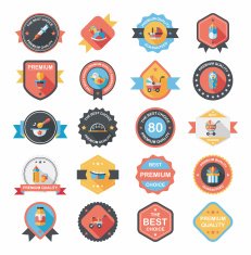 Baby badge banner design flat background set eps10 N122