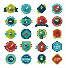 Baby badge banner design flat background set eps10 N130