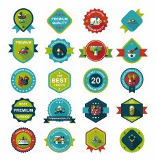 Baby badge banner design flat background set eps10 N131