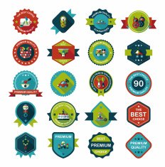Baby badge banner design flat background set eps10 N134