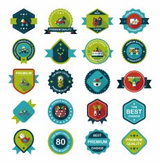 Baby badge banner design flat background set eps10 N137