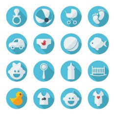 Flat concept set modern design baby