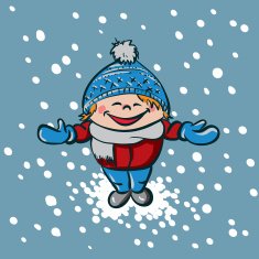 Boy enjoys first snow