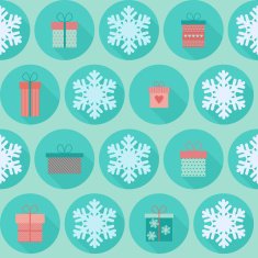 Christmas flat seamless pattern with gifts