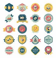 Baby badge banner design flat background set eps10 N147