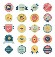 Baby badge banner design flat background set eps10 N149