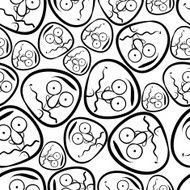 Faces seamless background vector cartoon style pattern